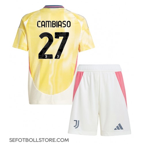 Juventus Andrea Cambiaso #27 Replika babykläder Bortaställ Barn 2024-25 Kortärmad (+ korta byxor)